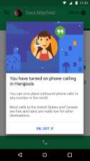 Hangouts Dialer screen 2